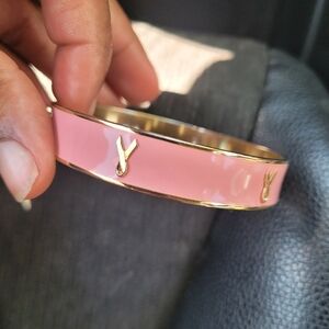 Jenna Conner Breast Cancer Pink and Gold Bangle Bracelet